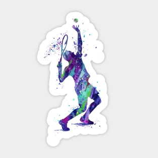 Tennis Player Watercolor Painting Art Print Gifts Sticker